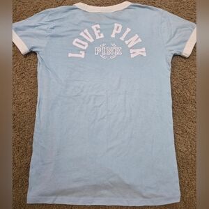 PINK Victoria's Secret Logo Ringer Tee